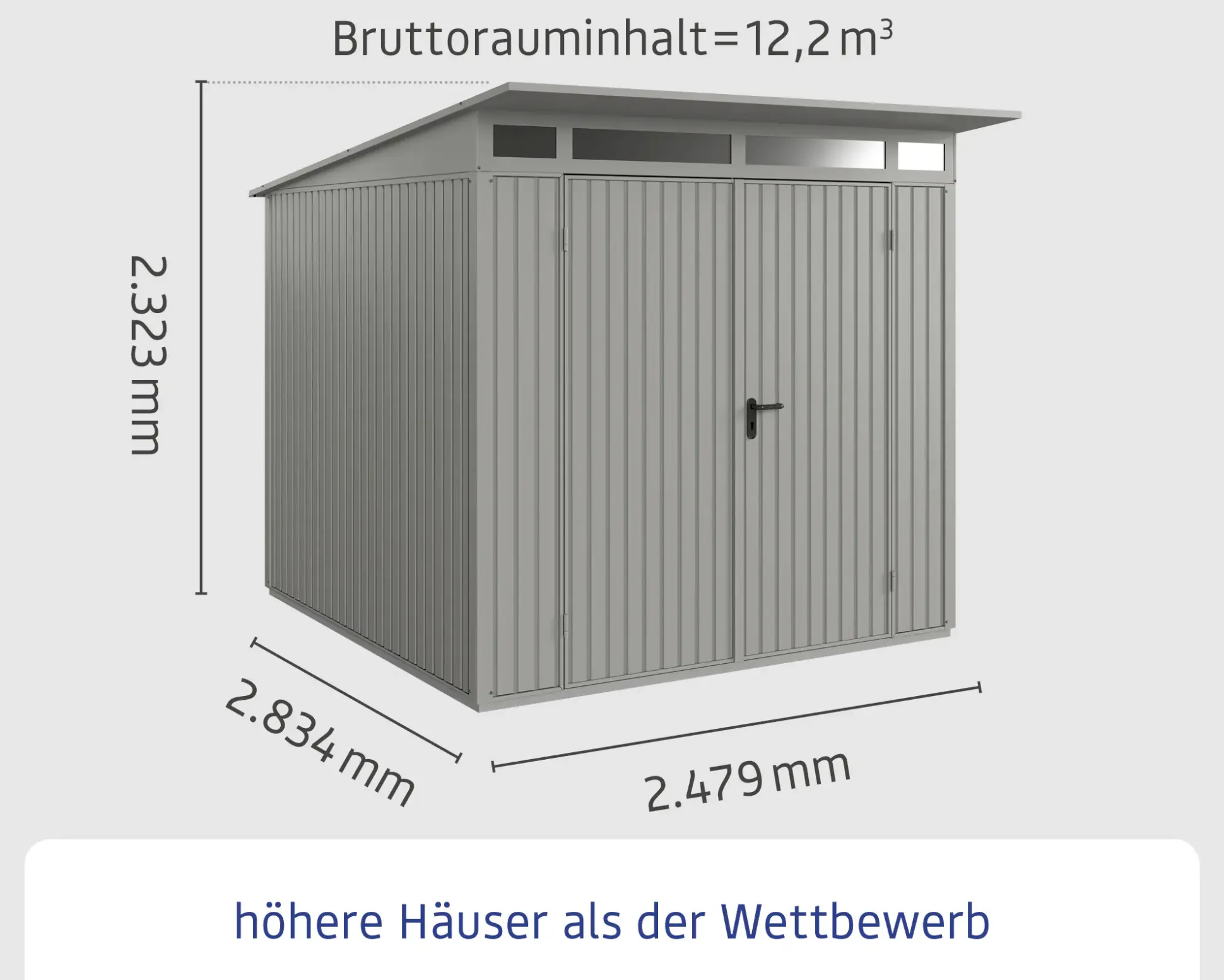 EcoStar Gerätehaus Trend-P Typ 2 247,9 x 283,4 x 232,3 cm graualuminium
