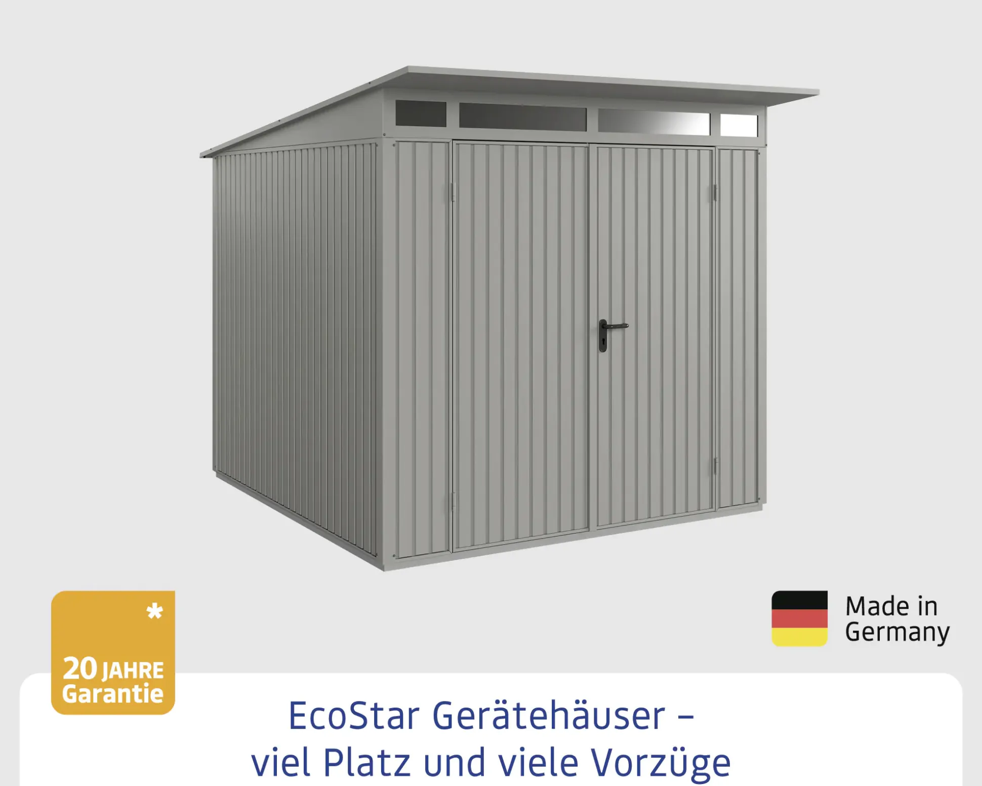 EcoStar Gerätehaus Trend-P Typ 2 247,9 x 283,4 x 232,3 cm graualuminium