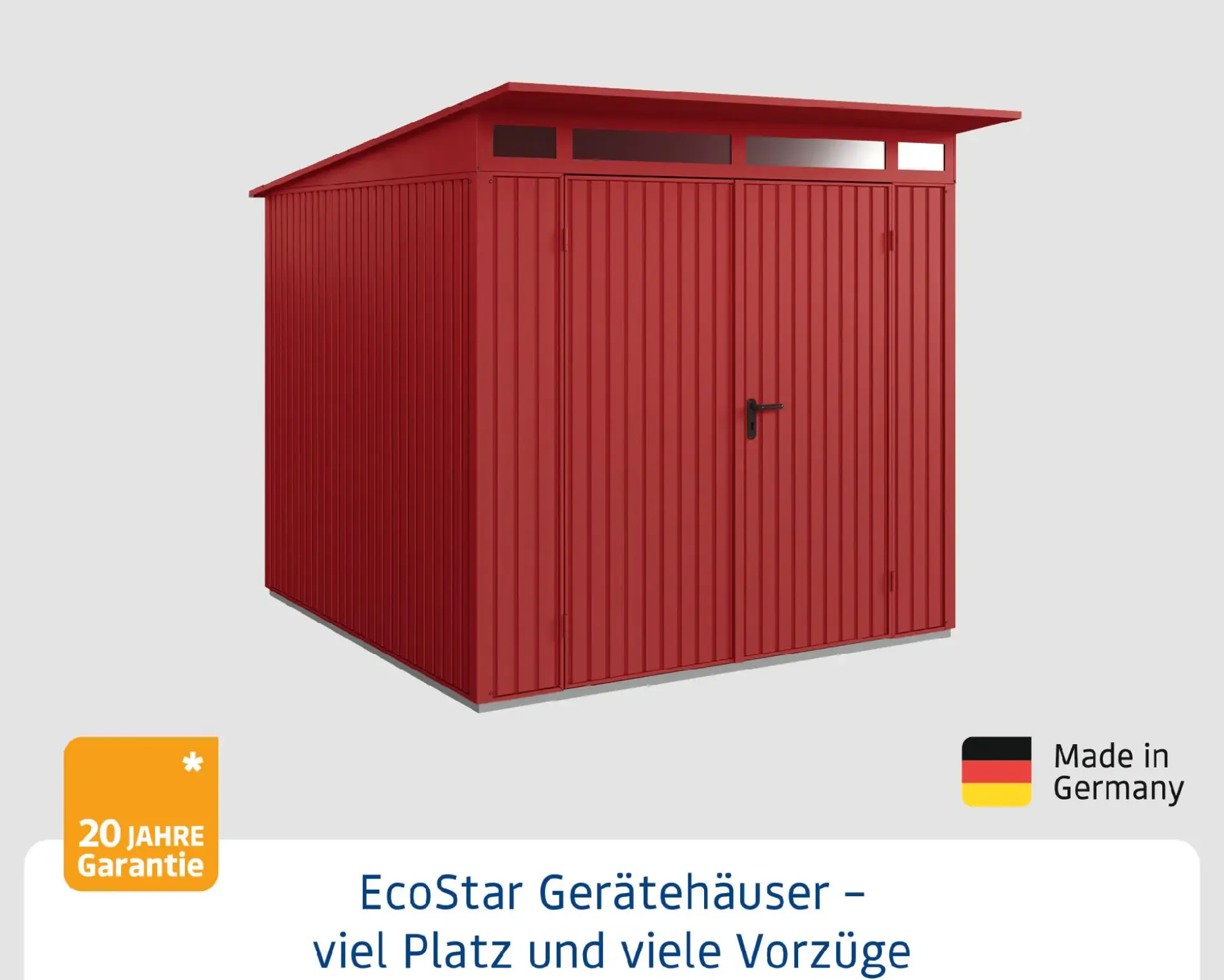 EcoStar Gerätehaus Trend-P Typ 2 purpurrot 247,9 x 283,4 x 232,3 cm