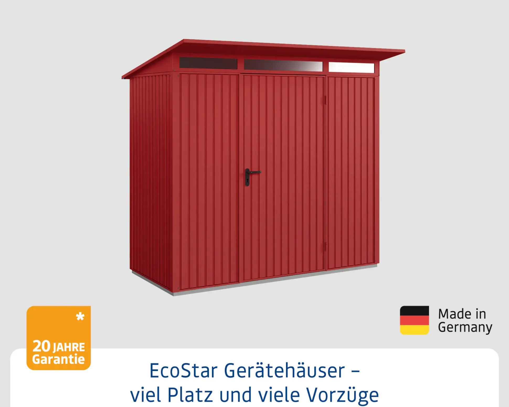 EcoStar Gerätehaus Trend-P Typ 1 purpurrot 247,9 x 153 x 228,6 cm
