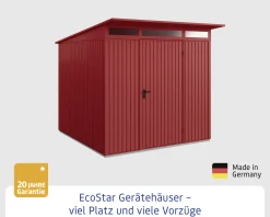 EcoStar Gerätehaus Trend-P Typ 2 purpurrot 247,9 x 283,4 x 232,3 cm
