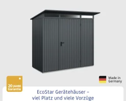 EcoStar Gerätehaus Trend-P Typ 1 anthrazitgrau 247,9 x 153 x 228,6 cm