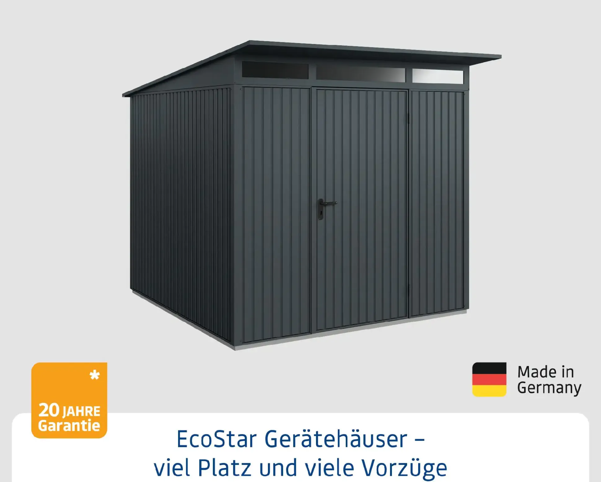 EcoStar Gerätehaus Trend-P Typ 2 anthrazitgrau 247,9 x 283,4 x 232,3 cm