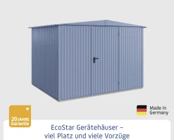 EcoStar Gerätehaus Trend-S Typ 3 323,6 x 247,7 x 219,4 cm taubenblau