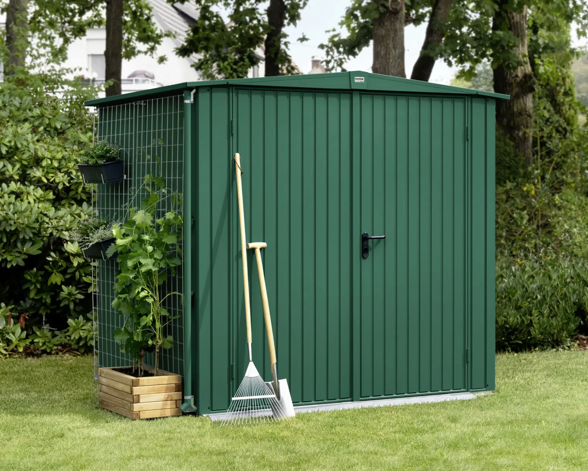 EcoStar Gerätehaus Trend-S Typ 2 258,8 x 247,7 x 216 cm moosgrün