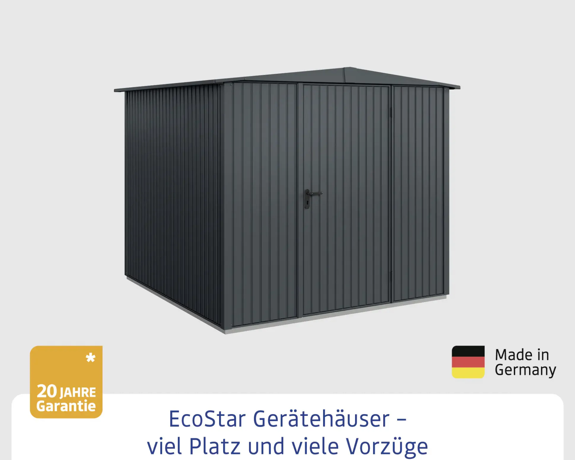 EcoStar Gerätehaus Trend-S Typ 2 258,8 x 247,7 x 216 cm anthrazitgrau