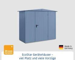 Ecostar Gerätehaus Trend-S Typ 1 258,8 x 121,3 x 216 cm taubenblau