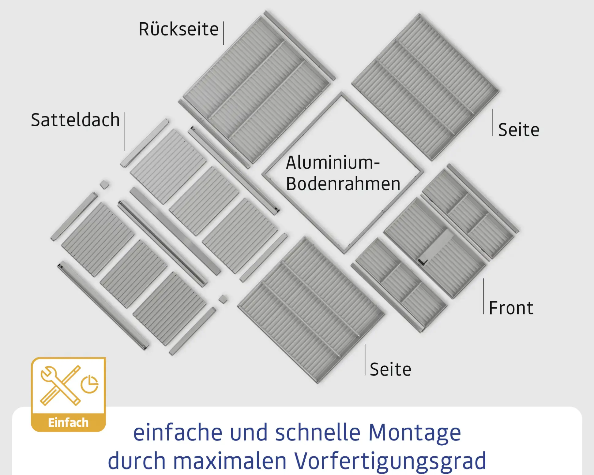 EcoStar Gerätehaus Trend-S Typ 2 258,8 x 247,7 x 216 cm graualuminium