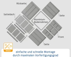 EcoStar Gerätehaus Trend-S Typ 3 323,6 x 247,7 x 219,4 cm taubenblau