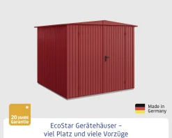 EcoStar Gerätehaus Trend-S Typ 2 258,8 x 247,7 x 216 cm purpurrot