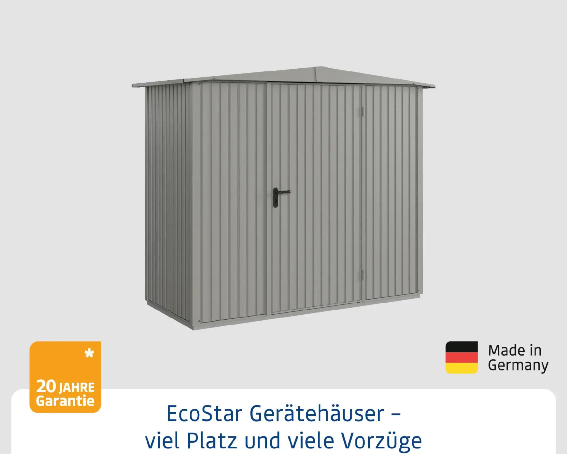 EcoStar Gerätehaus Trend-S Typ 1 258,8 x 121,3 x 216 cm graualuminium