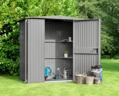 EcoStar Gerätehaus Trend-S Typ 1 258,8 x 121,3 x 216 cm graualuminium