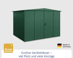 EcoStar Gerätehaus Trend-S Typ 3 323,6 x 247,7 x 219,4 cm moosgrün