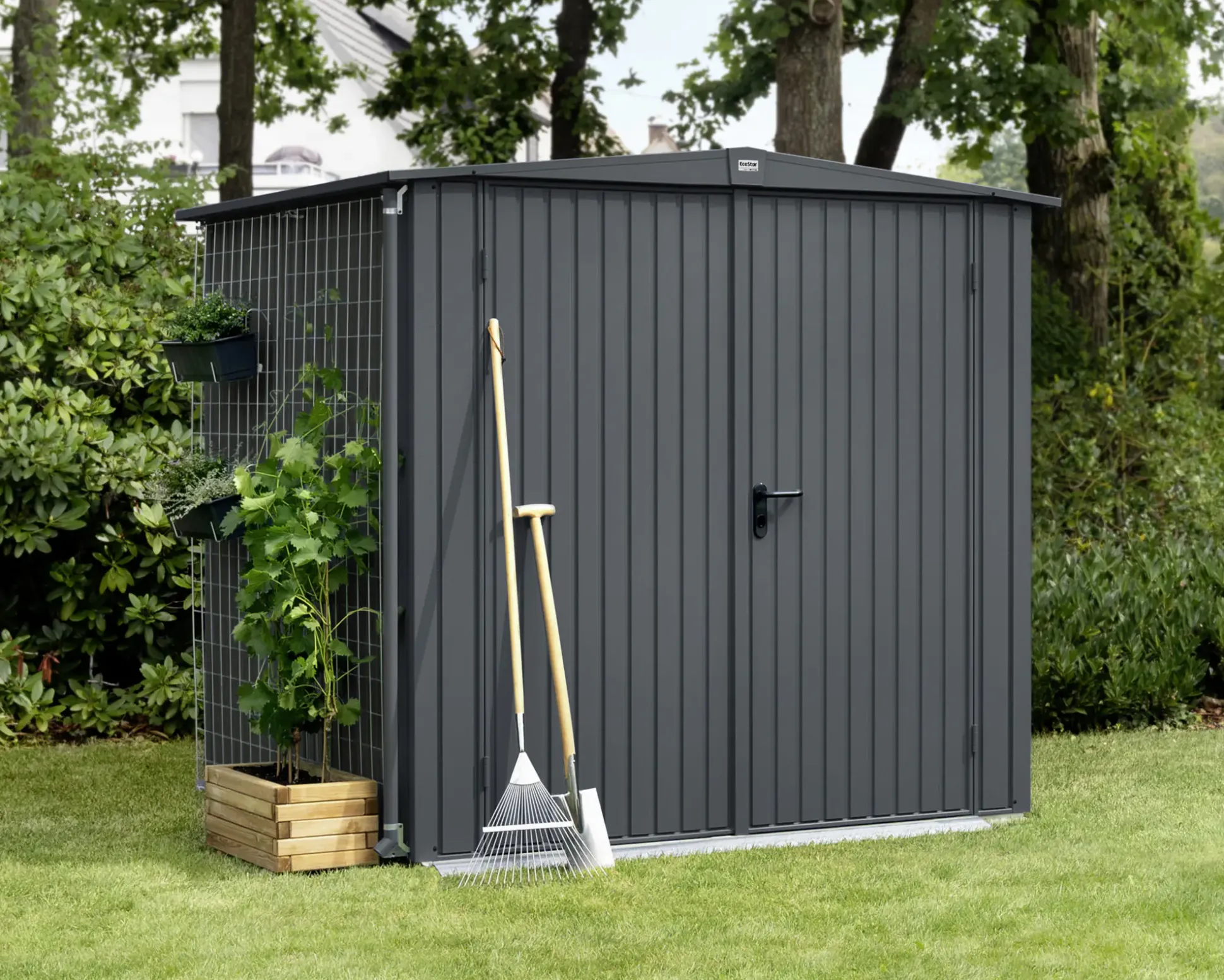 EcoStar Gerätehaus Trend-S Typ 2 258,8 x 247,7 x 216 cm anthrazitgrau
