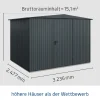 EcoStar Gerätehaus Trend-S Typ 3 323,6 x 247,7 x 219,4 cm graualuminium