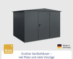 EcoStar Gerätehaus Trend-S Typ 3 323,6 x 247,7 x 219,4 cm graualuminium