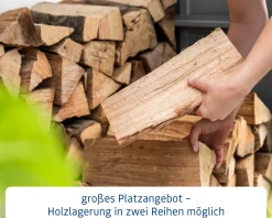 Ecostar Kaminholzregal Elegant-V Typ 2, purpurrot, mit Verstrebung