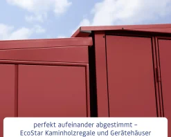 Ecostar Kaminholzregal Elegant-V Typ 2, purpurrot, mit Verstrebung