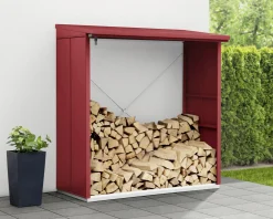 Ecostar Kaminholzregal Elegant-V Typ 2, purpurrot, mit Verstrebung