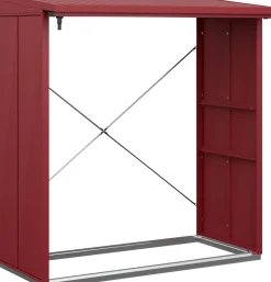 Ecostar Kaminholzregal Elegant-V Typ 2, purpurrot, mit Verstrebung