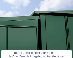 Ecostar Kaminholzregal Elegant-V Typ 1, moosgrün, mit Verstrebung