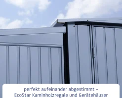 Ecostar Kaminholzregal Trend-V Typ 1, taubenblau, mit Verstrebung