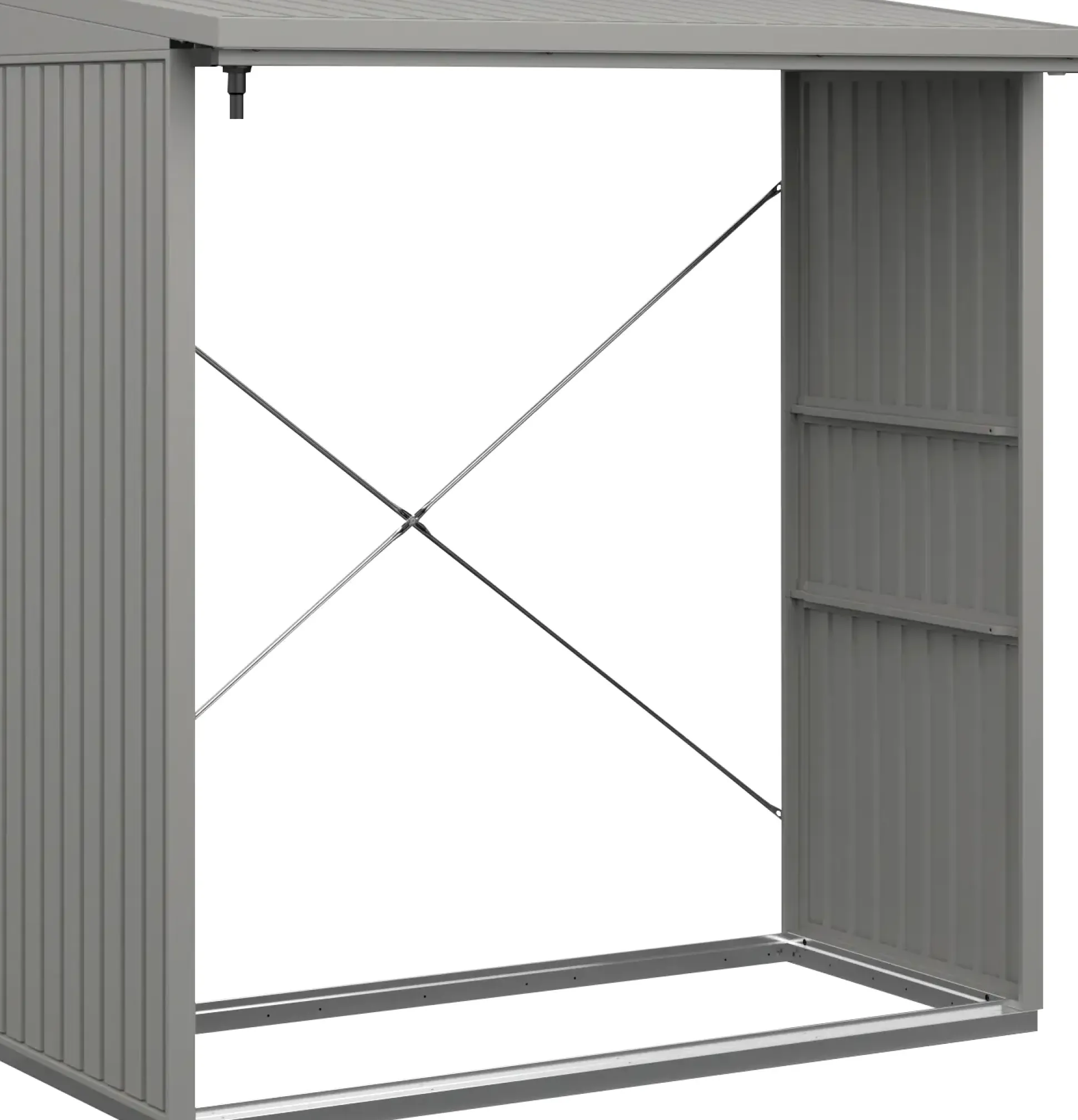 Ecostar Kaminholzregal Trend-V Typ 2, graualuminium, mit Verstrebung