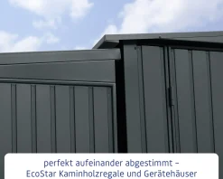 Ecostar Kaminholzregal Trend-V Typ 2, graualuminium, mit Verstrebung
