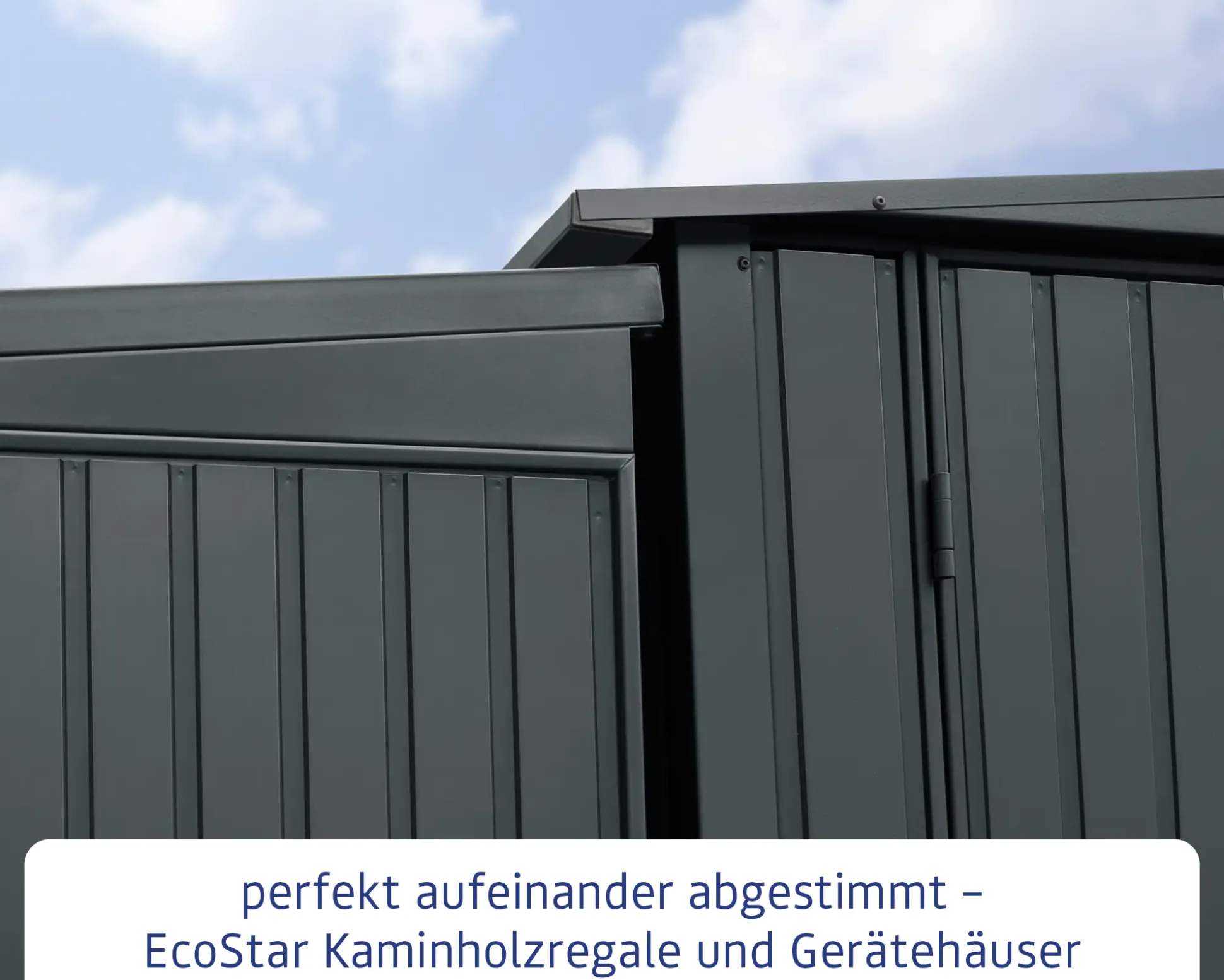 Ecostar Kaminholzregal Trend-V Typ 2, graualuminium, mit Verstrebung