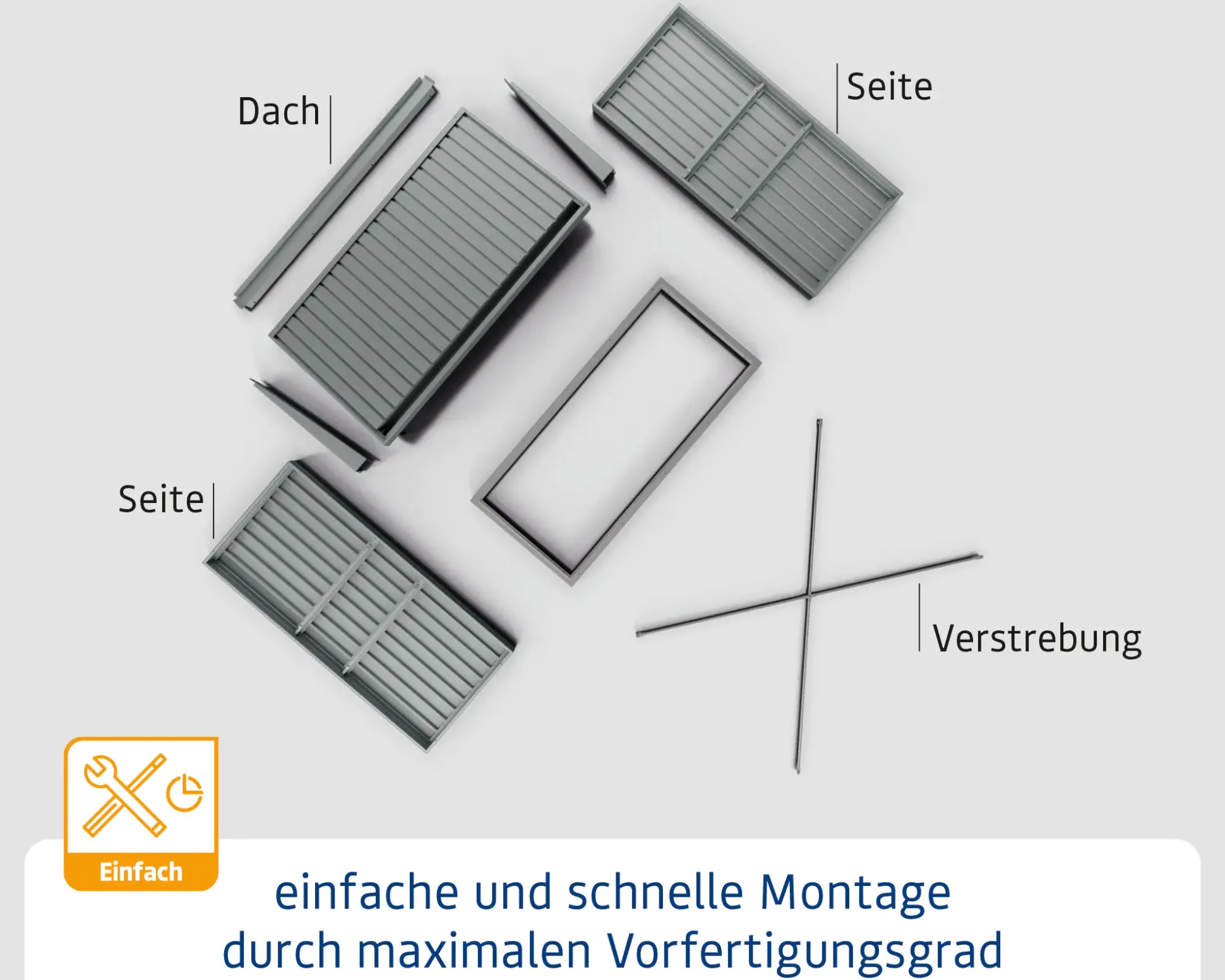 Ecostar Kaminholzregal Trend-V Typ 2, graualuminium, mit Verstrebung