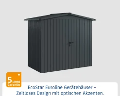 EcoStar Metallgerätehaus Euroline ESD3 anthrazit 214 x 118 cm 2-flg.