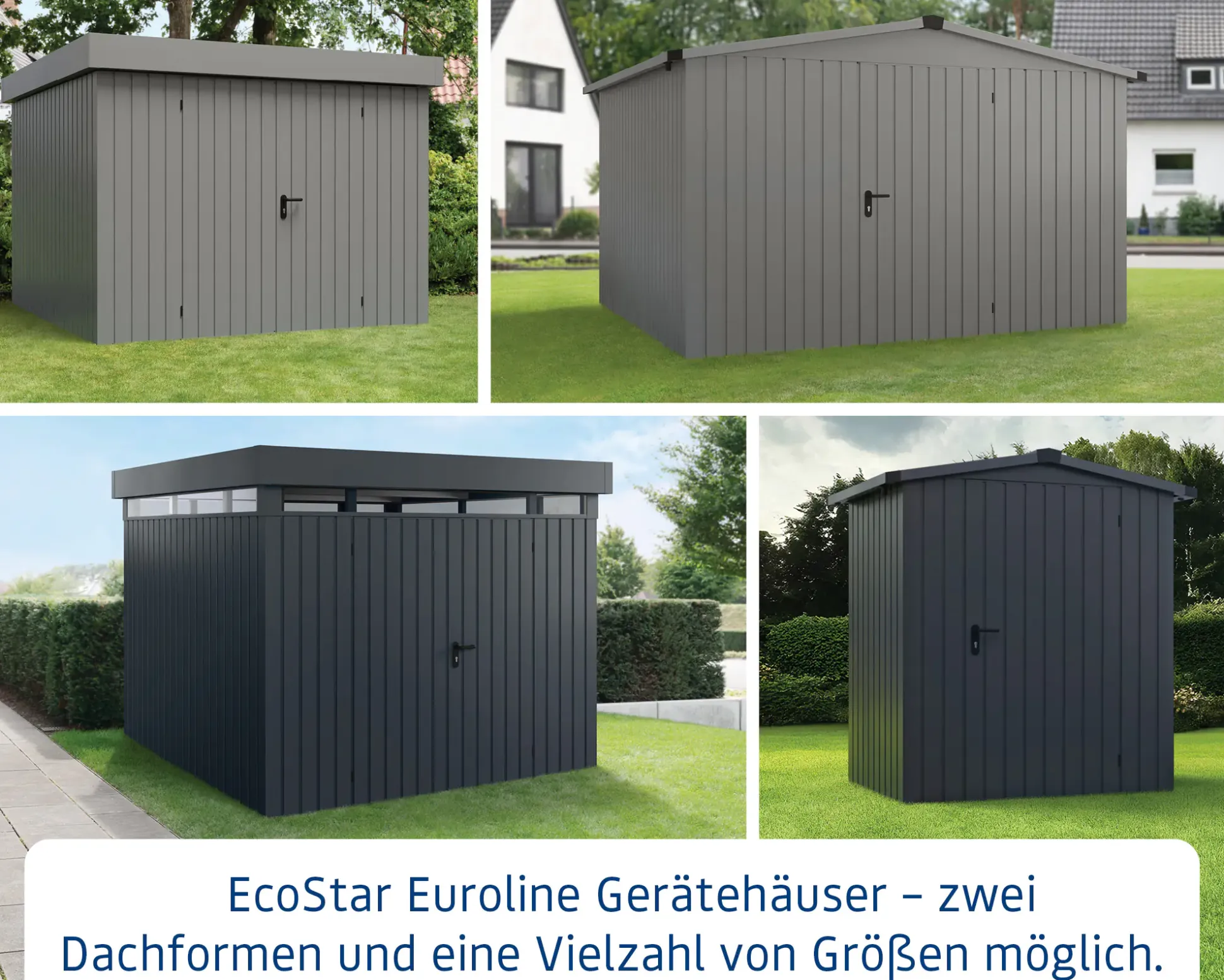 EcoStar Metallgerätehaus Euroline EFD7 LB graualuminium 214 x 310 cm 1-flg.