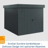 EcoStar Metallgerätehaus Euroline EFD6 anthrazit 214 x 262 cm 2-flg.