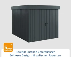 EcoStar Metallgerätehaus Euroline EFD6 anthrazit 214 x 262 cm 2-flg.