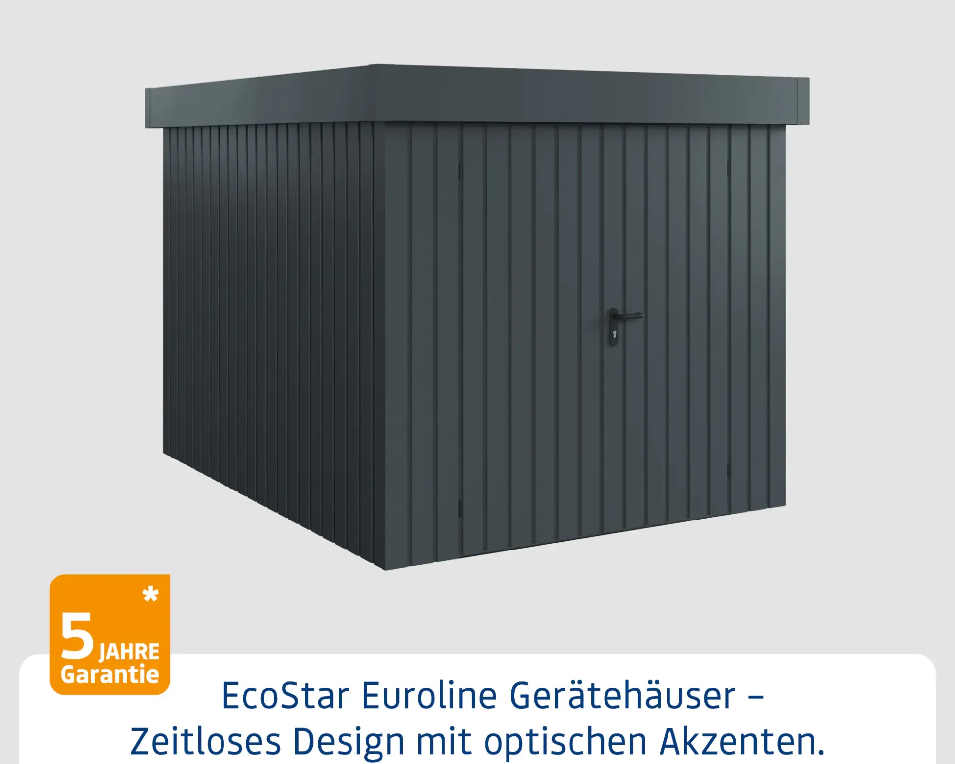 EcoStar Metallgerätehaus Euroline EFD6 anthrazit 214 x 262 cm 2-flg.
