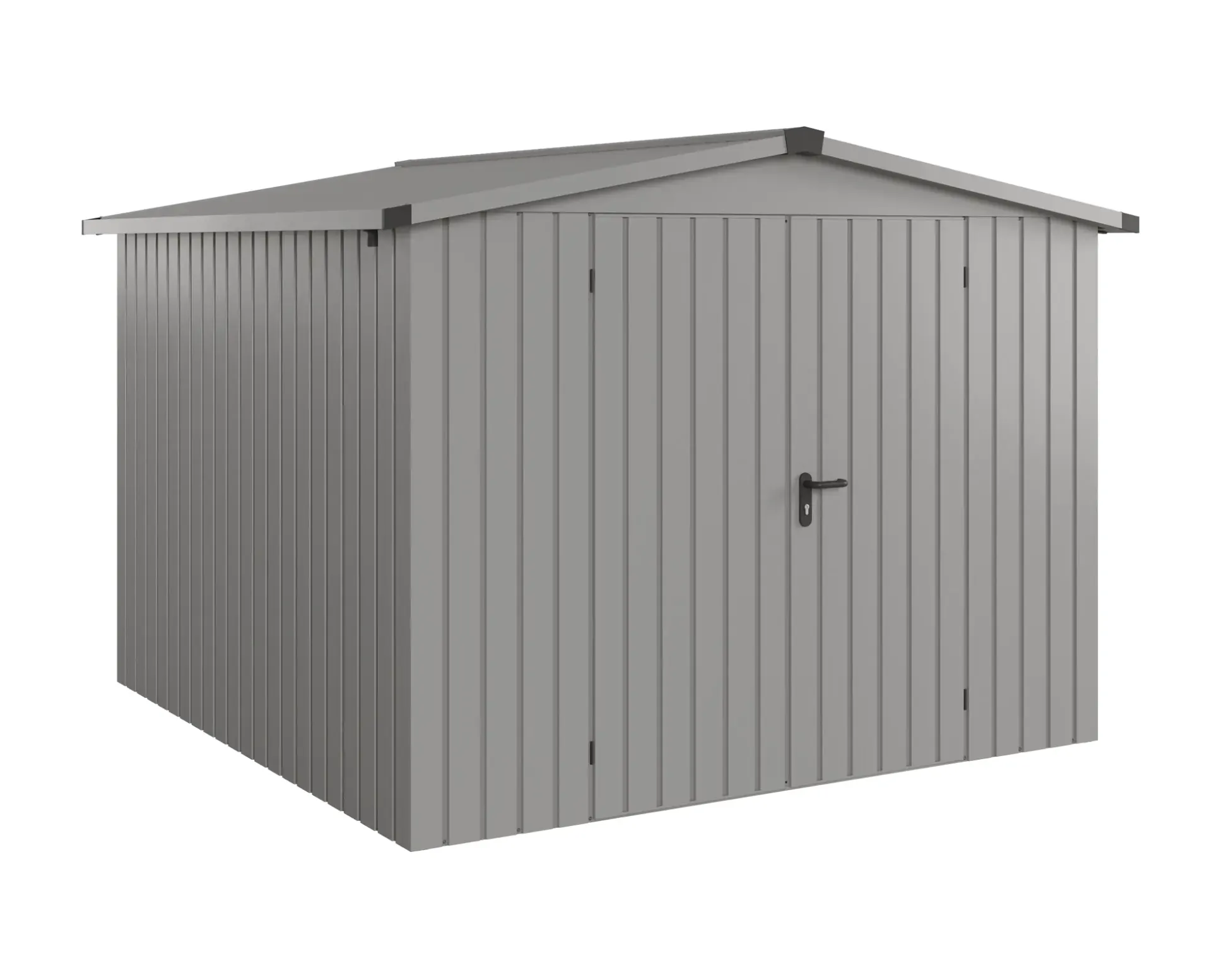 EcoStar Metallgerätehaus Euroline ESD10 aluminiumgrau 262 x 262 cm 2-flg.