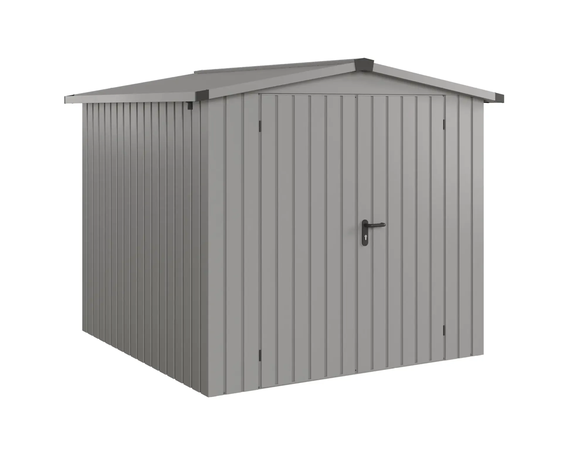EcoStar Metallgerätehaus Euroline ESD5 aluminiumgrau 214 x 214 cm 2-flg.