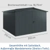 EcoStar Metallgerätehaus Euroline ESD14 anthrazit 310 x 310 cm 2-flg.