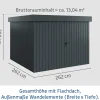 EcoStar Metallgerätehaus Euroline EFD10 anthrazit 262 x 262 cm 2-flg.