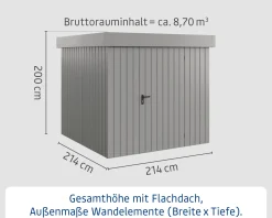 EcoStar Metallgerätehaus Euroline EFD5 graualuminium 214 x 214 cm 1-flg.