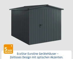 EcoStar Metallgerätehaus Euroline ESD6 anthrazit 214 x 262 cm 1-flg.