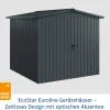 EcoStar Metallgerätehaus Euroline ESD5 anthrazit 214 x 214 cm 2-flg.