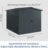 EcoStar Metallgerätehaus Euroline ESD6 anthrazit 214 x 262 cm 2-flg.