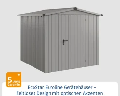EcoStar Metallgerätehaus Euroline ESD5 graualuminium 214 x 214 cm 1-flg.