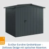EcoStar Metallgerätehaus Euroline ESD4 anthrazit 214 x 166 cm 1-flg.
