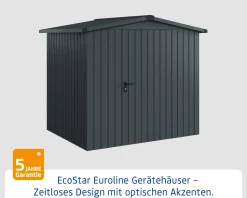 EcoStar Metallgerätehaus Euroline ESD4 anthrazit 214 x 166 cm 1-flg.