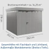 EcoStar Metallgerätehaus Euroline EFD10 LB graualuminium 262 x 262 cm 1-flg.