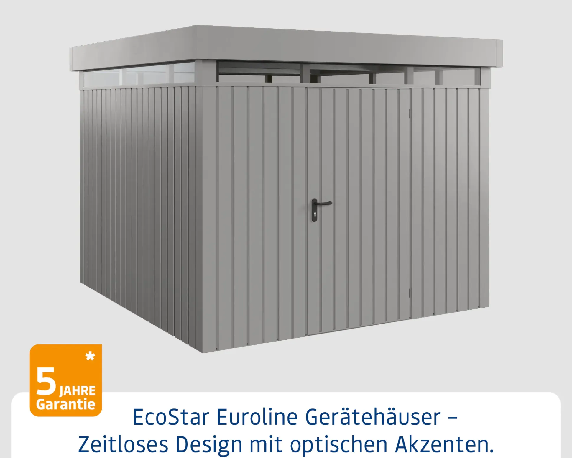 EcoStar Metallgerätehaus Euroline EFD10 LB graualuminium 262 x 262 cm 1-flg.