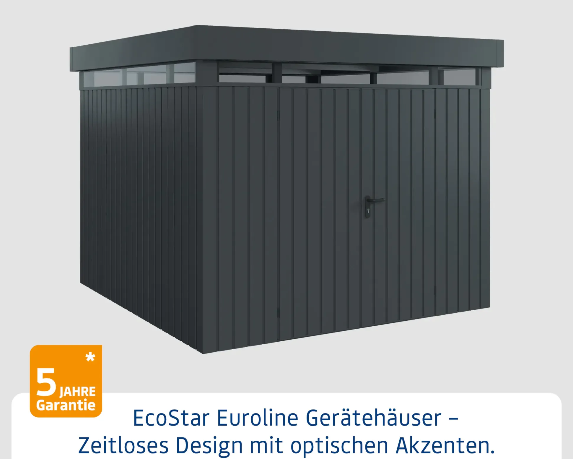 EcoStar Metallgerätehaus Euroline EFD10 LB anthrazit 262 x 262 cm 2-flg.