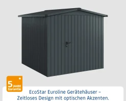 EcoStar Metallgerätehaus Euroline ESD5 anthrazit 214 x 214 cm 1-flg.